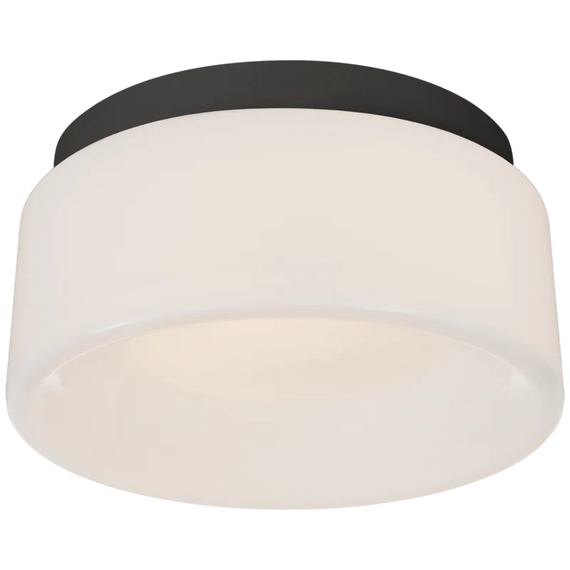 Halo Solitaire Matte Black LED Flush Mount with Frosted Shade