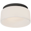 Halo Solitaire Matte Black LED Flush Mount with Frosted Shade
