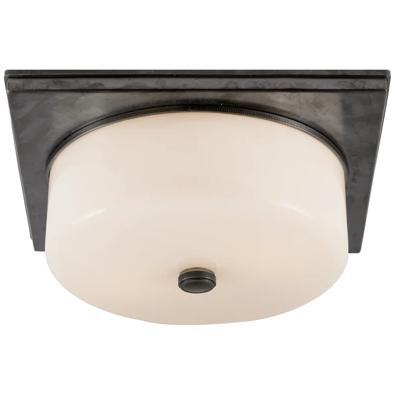 Newhouse Bronze Square-Top 2-Light Indoor/Outdoor Flush Mount