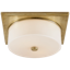 Newhouse Classic White Glass & Antique Brass Flush Mount Light