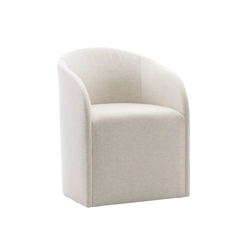 Finch Transitional Upholstered Parsons Arm Chair in Beige