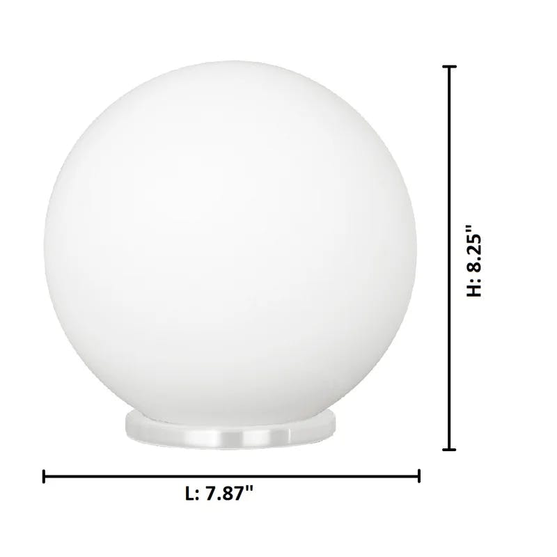 Rondo 8'' White Opal Glass Globe Table Lamp