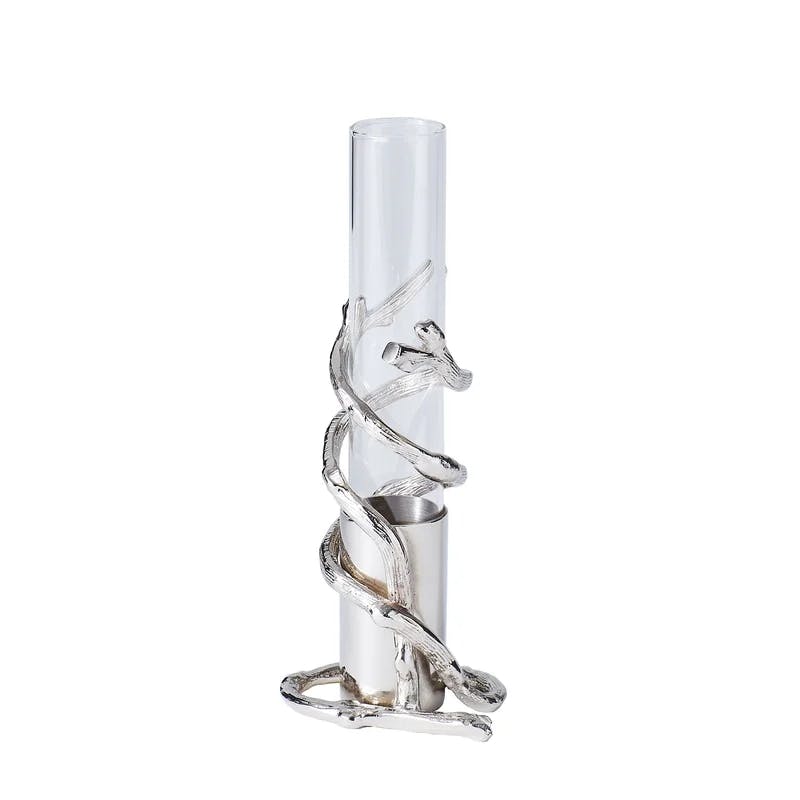 Cylindrical Handmade Metal Bud Vase with Water Resistance