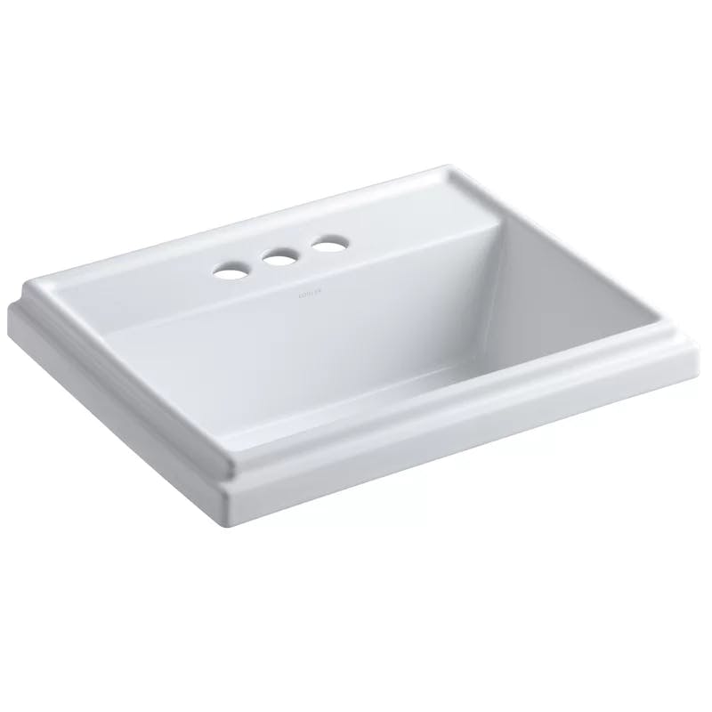 Tresham Classic White Ceramic Rectangular Drop-In Sink with Overflow