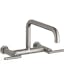 Purist Vibrant Stainless Double Handle 13-7/8" Wall-Mount Kitchen Faucet
