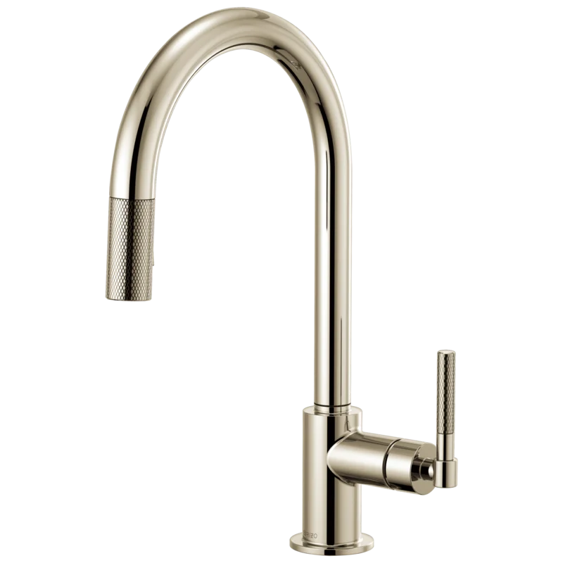 Modern Nickel 16" Pull-Out Spray Kitchen Faucet in Stainless Steel