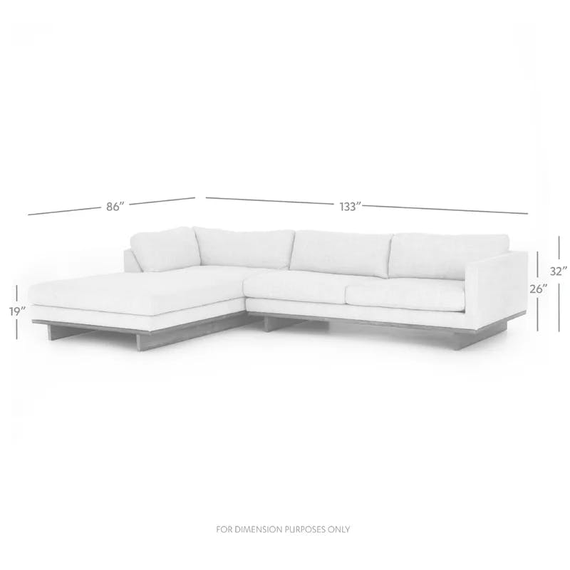 Everly Contemporary Cobblestone Cream 2-Piece Chaise Sectional