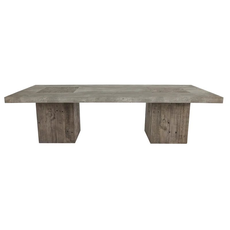 Paxton 66'' Reclaimed Pine and Concrete Laminate Rustic Coffee Table