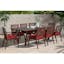 Vaughn Sunset Red 8-Person Rectangular Outdoor Dining Set with Cushions