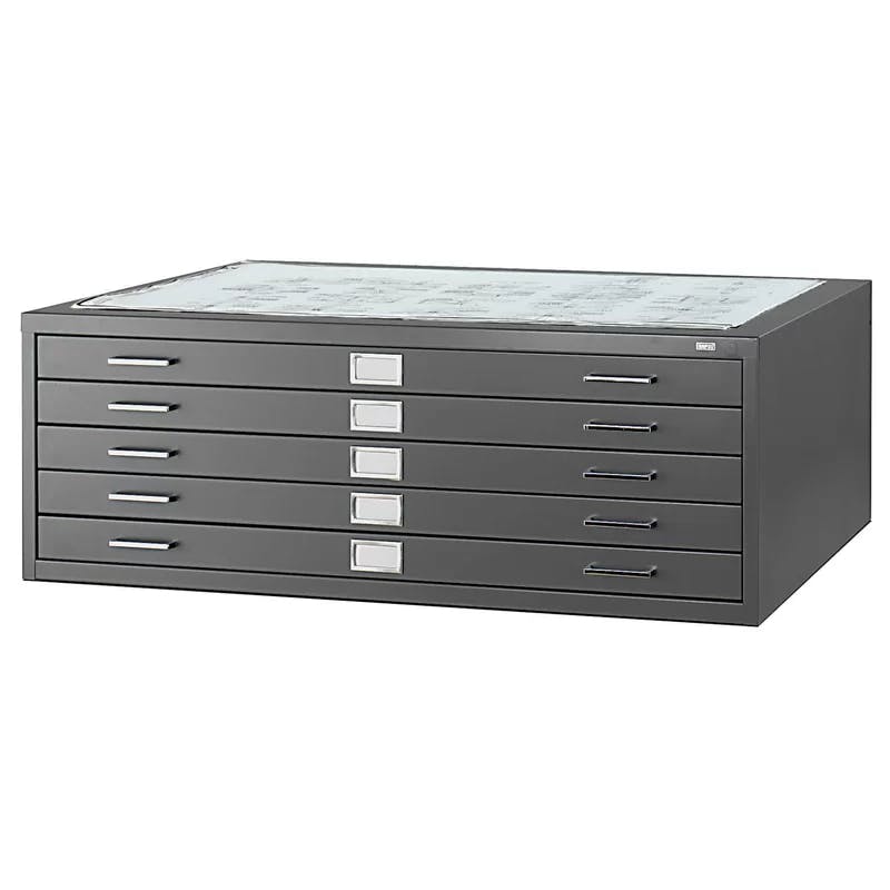 Safco Sleek 5-Drawer Steel Flat File Cabinet in Black