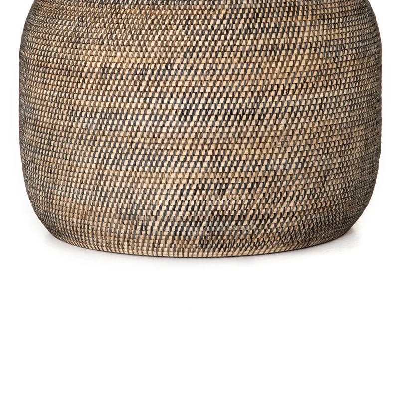 Contemporary Rattan Round Storage Basket, 24" Brown