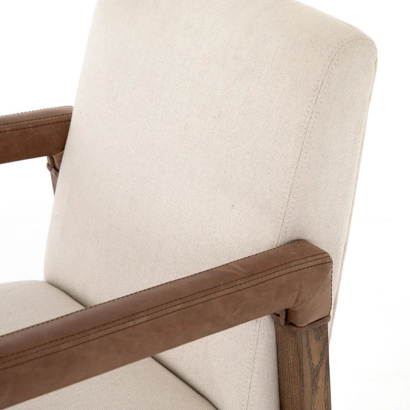 Harbor Natural Cream Leather-Wrapped Conference Chair