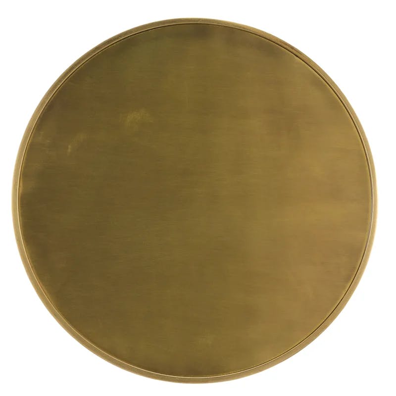 Salice Round Brass and Black Drinks End Table