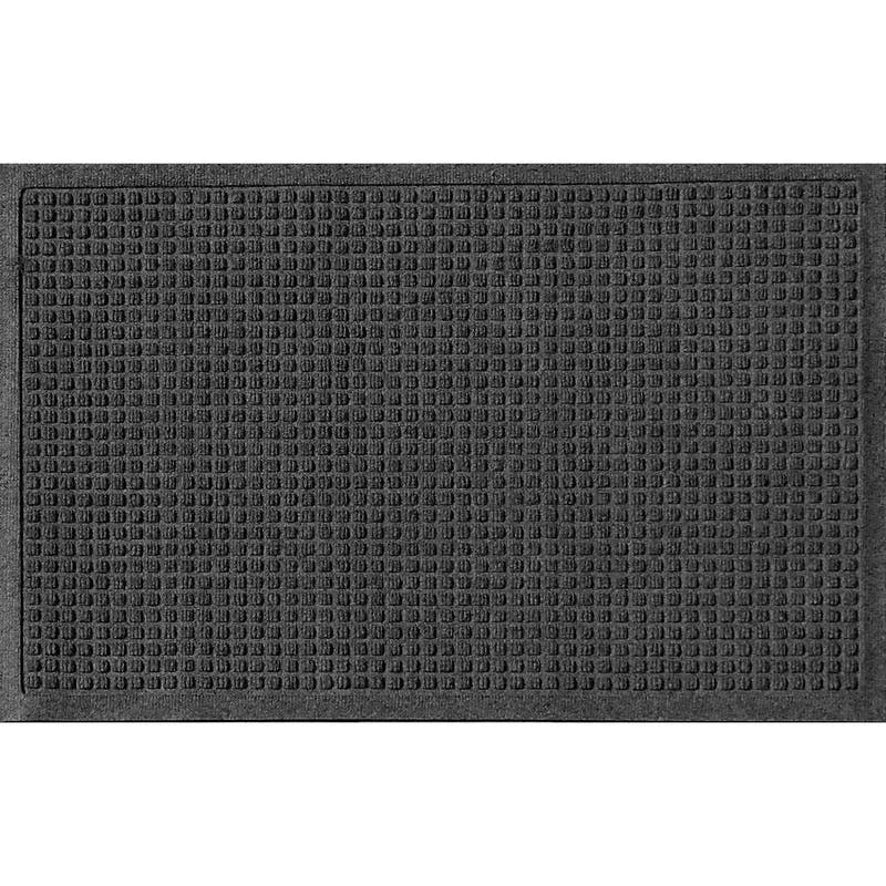 Eco-Friendly Squares Outdoor Doormat in Charcoal, 35x23"
