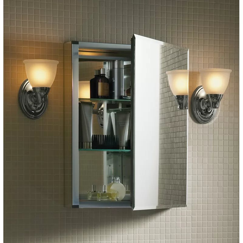 CLC 15" x 26" Frameless Aluminum Medicine Cabinet with Beveled Mirror