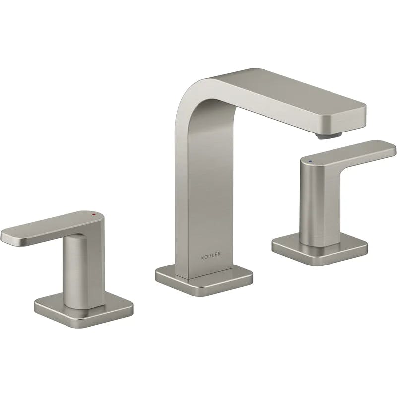 Parallel Chic 24" Vibrant Brushed Nickel Widespread Bathroom Faucet