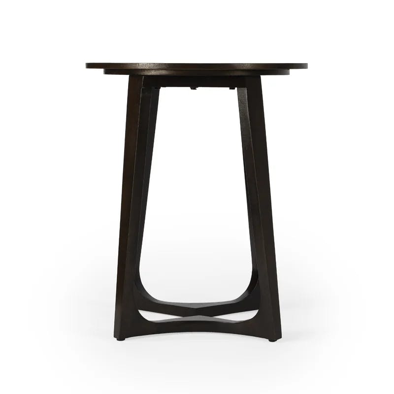 Espresso Sheesham Solid Wood Round Modern End Table