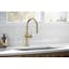Sophisticated Moderne Brass Regular Kitchen Faucet with Pull-out Spray