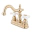 Heritage Elegance Polished Brass 4" Centerset Bathroom Faucet
