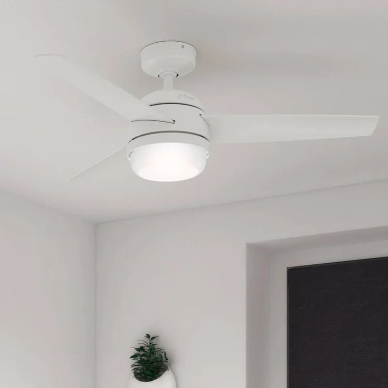 Midtown Fresh White 48" Contemporary Ceiling Fan with LED Light and Remote