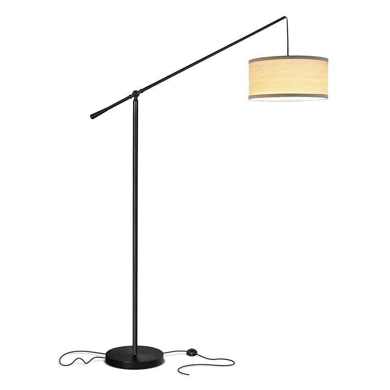 Hudson Kids' Adjustable Black Arc LED Floor Lamp, 70" Height