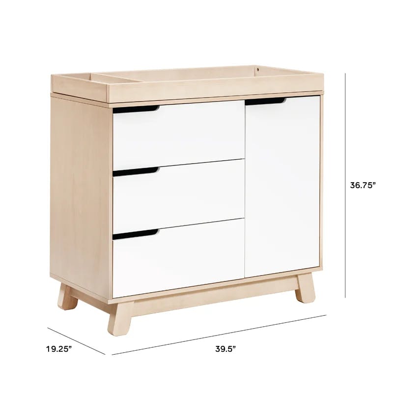 Hudson Modern 3-Drawer GreenGuard Certified Dresser in Washed Natural and White