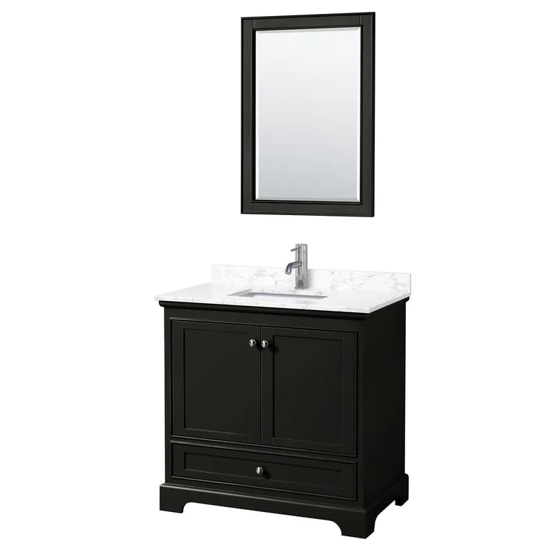 Deborah Dark Espresso 36'' Single Bathroom Vanity with Carrara Marble Top