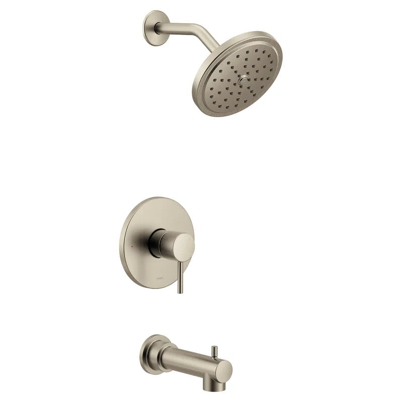 Modern Rainfall Shower Trim Kit with Adjustable Height in Brushed Nickel