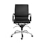 Ergonomic Swivel Office Chair with Black Leather and Chromed Steel Base