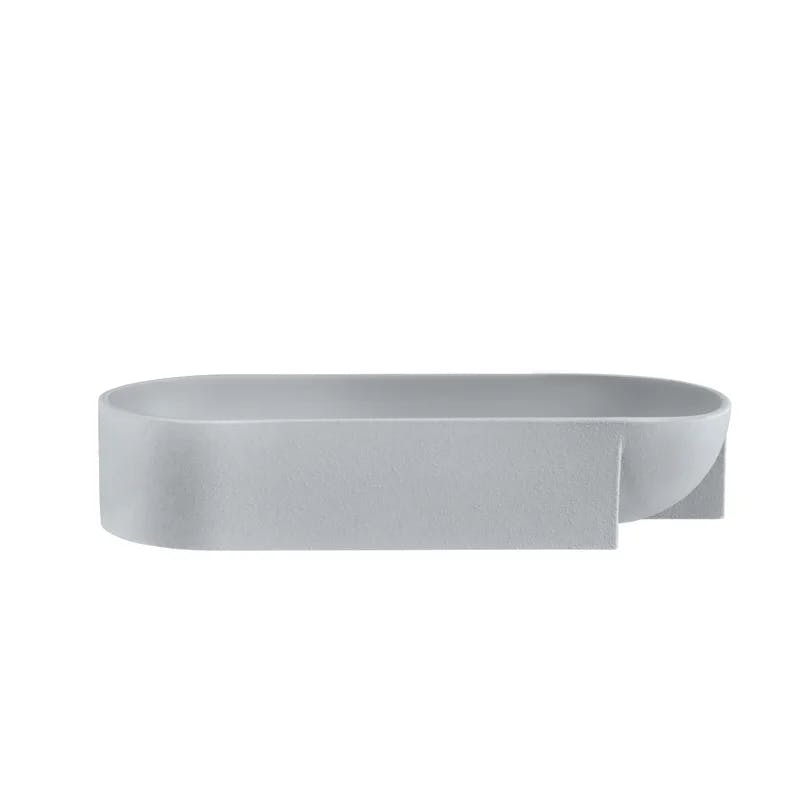 Philippe Malouin 14.57'' Handmade Ceramic Oval Decorative Bowl in Light Gray