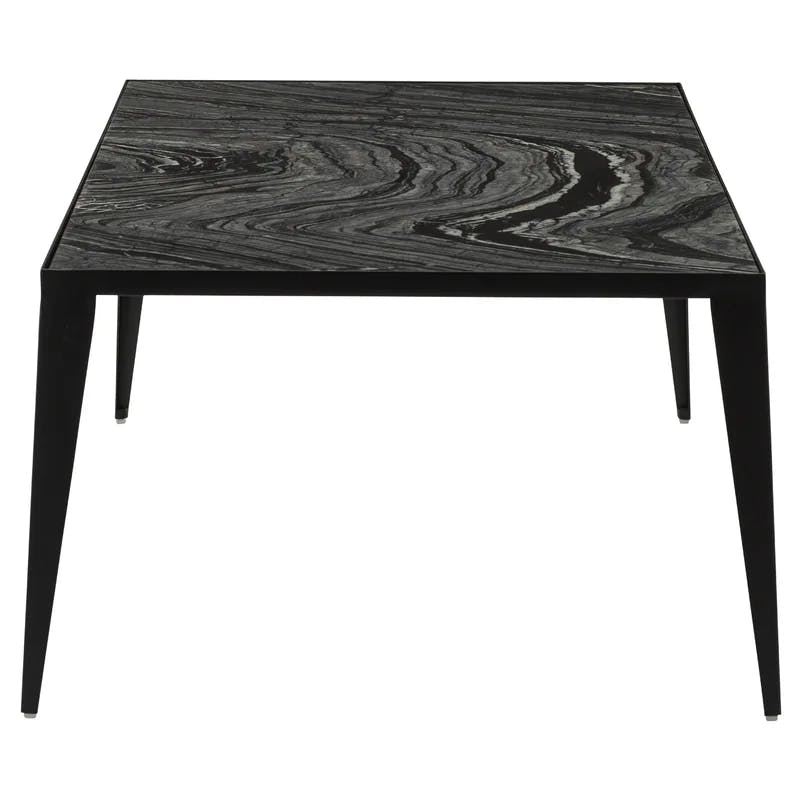 Mink Rectangular Black Marble & Steel Coffee Table