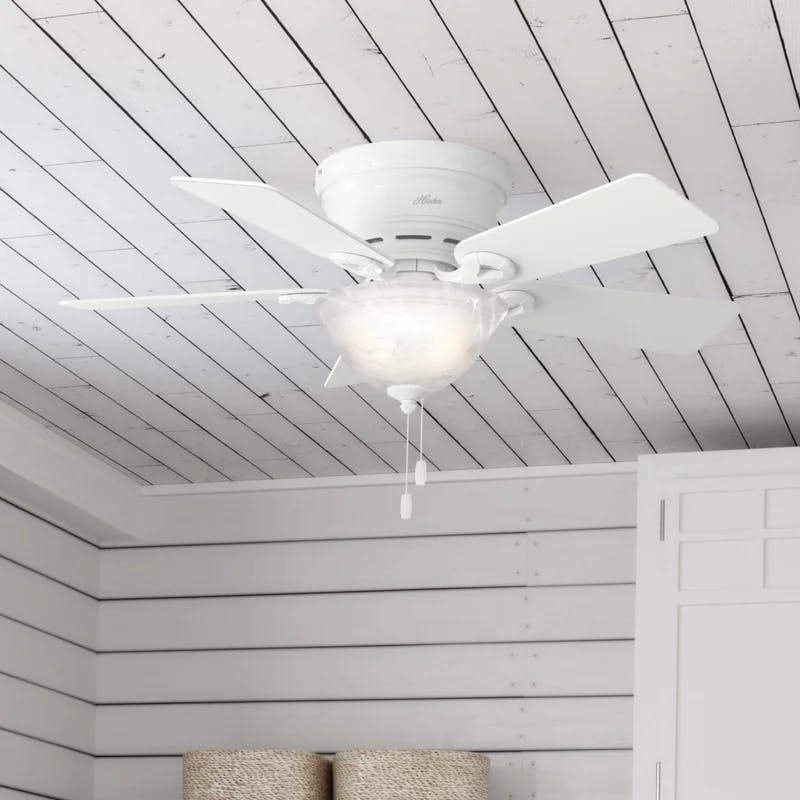 Conroy 42'' Snow White Low Profile Ceiling Fan with LED Light Kit
