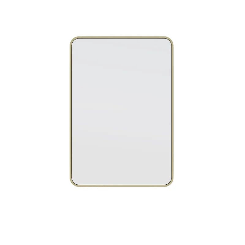 Trinity Sleek 48" Bronze and Gold Wood Framed Bathroom Mirror