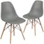 Mid-Century Modern Moss Gray Side Chair with Wooden Legs