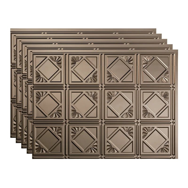 Argent Bronze Traditional Vinyl Backsplash Panel Kit, 15 sq ft