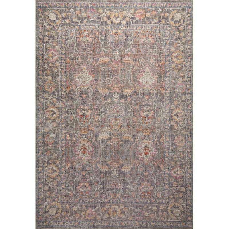Rosemarie Stone Multi 6'3" x 9' Synthetic Round Area Rug