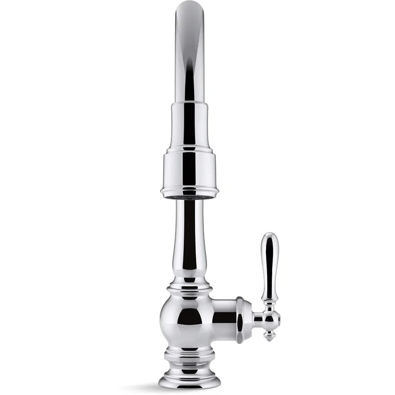 Artifacts Polished Chrome Single Handle 10" Pull Down Kitchen Faucet
