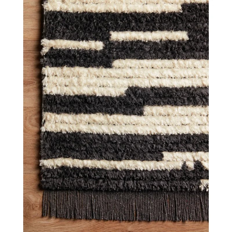 Alice Abstract Cream/Charcoal Easy Care Synthetic Rug 18"x18" Sample