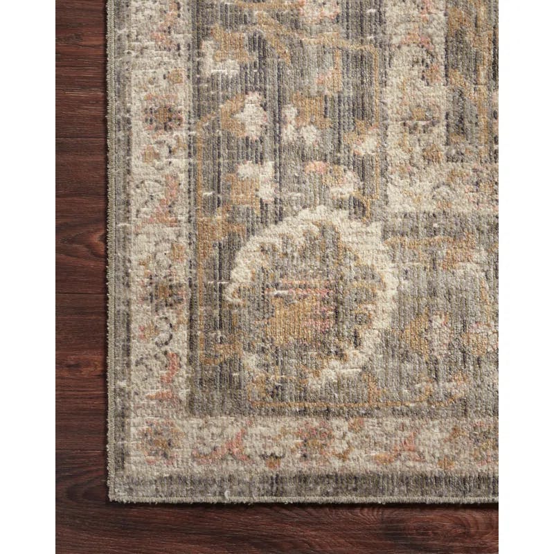 Sage and Blush 36" Round Synthetic Easy-Care Rug