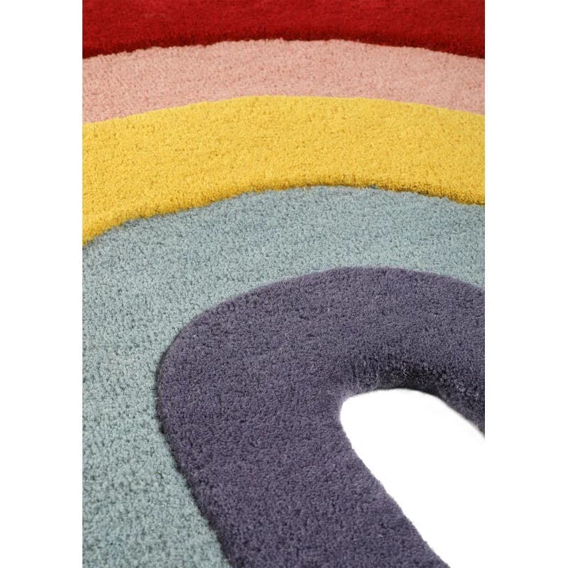 Nico's Rainbow Wonderland 30x39 Wool Kids Playroom Rug