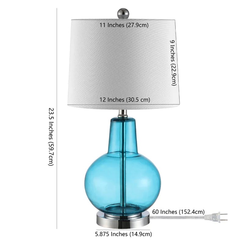 Morocco Blue Crackle Glass 16" Arc Adjustable Table Lamp