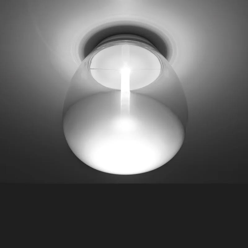 Empatia White Glass LED Flush Mount Ceiling Light - Large