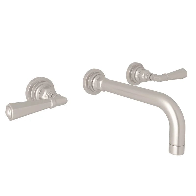 Classic Wall Mounted Polished Nickel 2-Handle Widespread Faucet