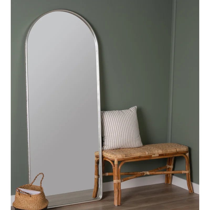 Aurora Arch Full-Length Floor Mirror in Silver and Gold