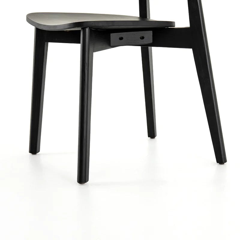 Modern Black Leather Upholstered Parsons Dining Chair