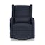 Navy Performance Linen 32" Swivel Recliner with Wood Accents