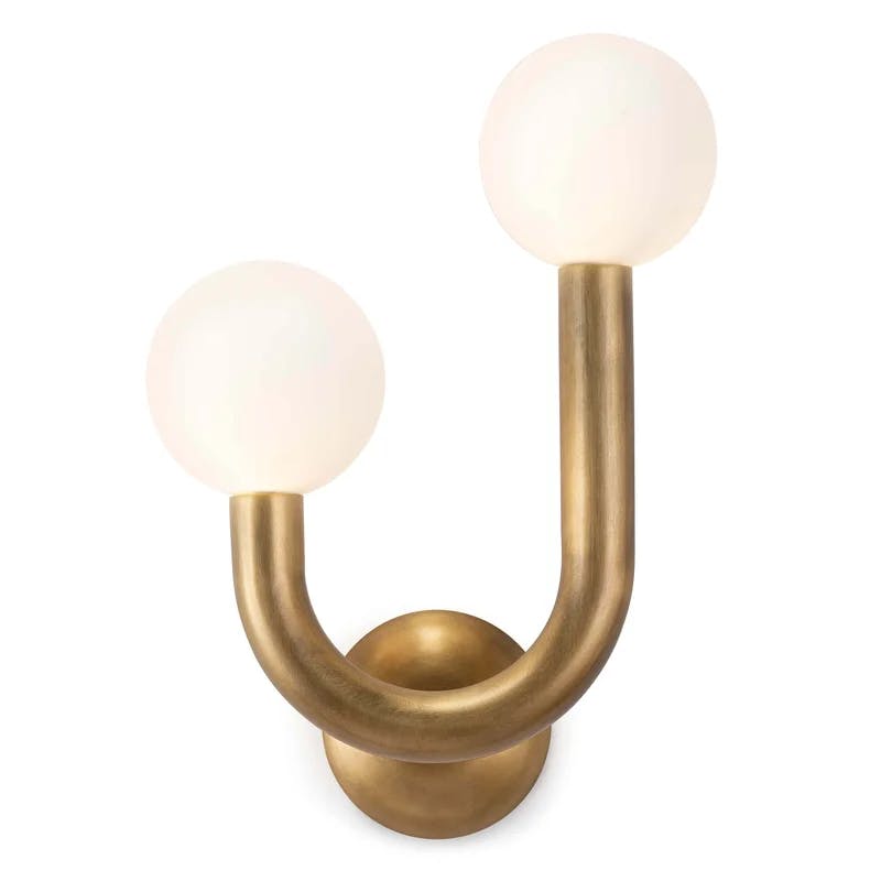 Charming Modern Playful 2-Light Brass Wall Sconce