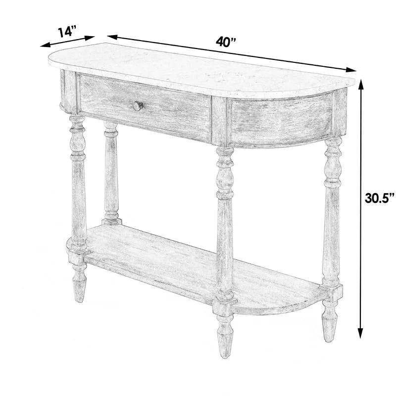 Umber Elegance Marble-Top Console Table with Storage