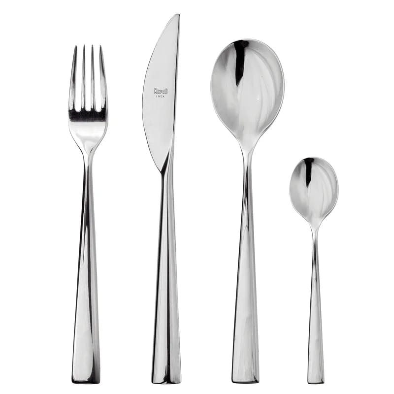 Energia Mirror Finish 24-Piece Stainless Steel Flatware Set, Service for 6