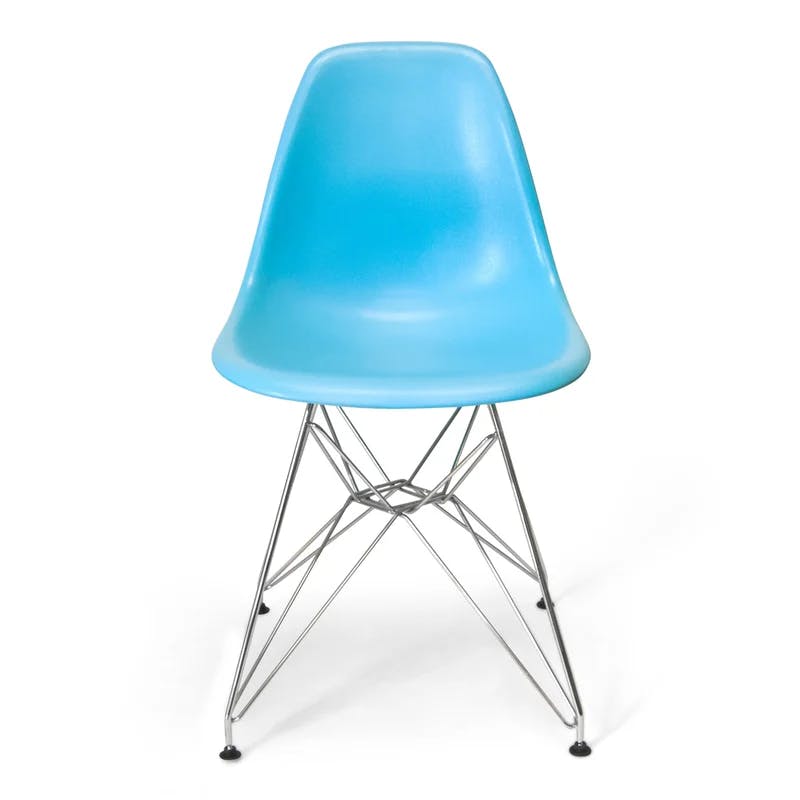 Matte Blue Eiffel Metal Side Chair Set of 2